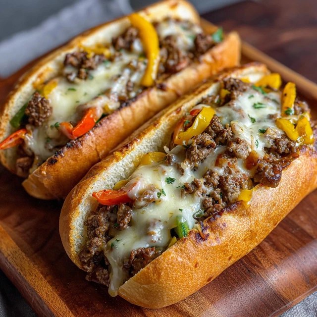 Philly Cheesesteak Sandwiches (Classic Steak, Peppers, Onions & Melty Cheese, 30 Min)