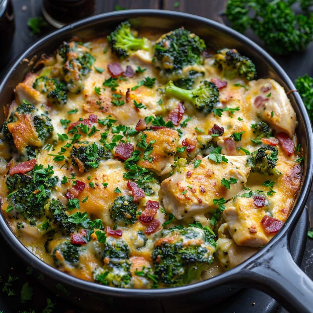 Cheesy Chicken Broccoli Casserole (Creamy Baked Chicken, Broccoli, Rice & Cheddar, 50 Min)