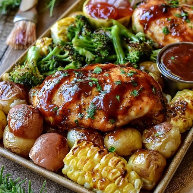 Close-up of a sliced grilled chicken breast showing juicy interior and charred grill marks, with colorful sides