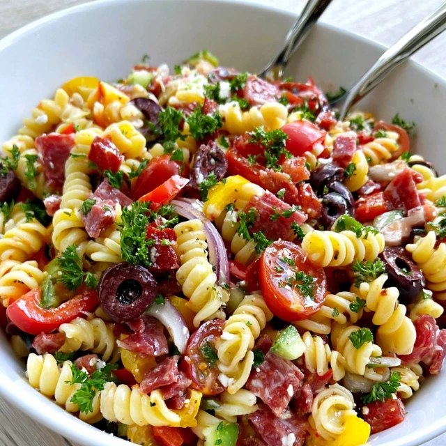 Pasta Salad With Salami And Vegetables (Italian Antipasto Pasta Salad, 30 Min)