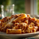 cheesy baked ziti with ground beef