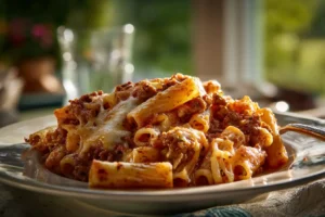 cheesy baked ziti with ground beef