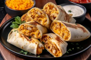 cheesy chicken wraps