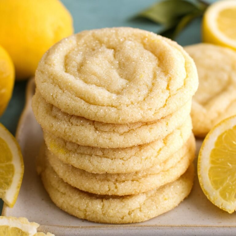 Best lemon sugar cookies recipe with crinkled sugary tops