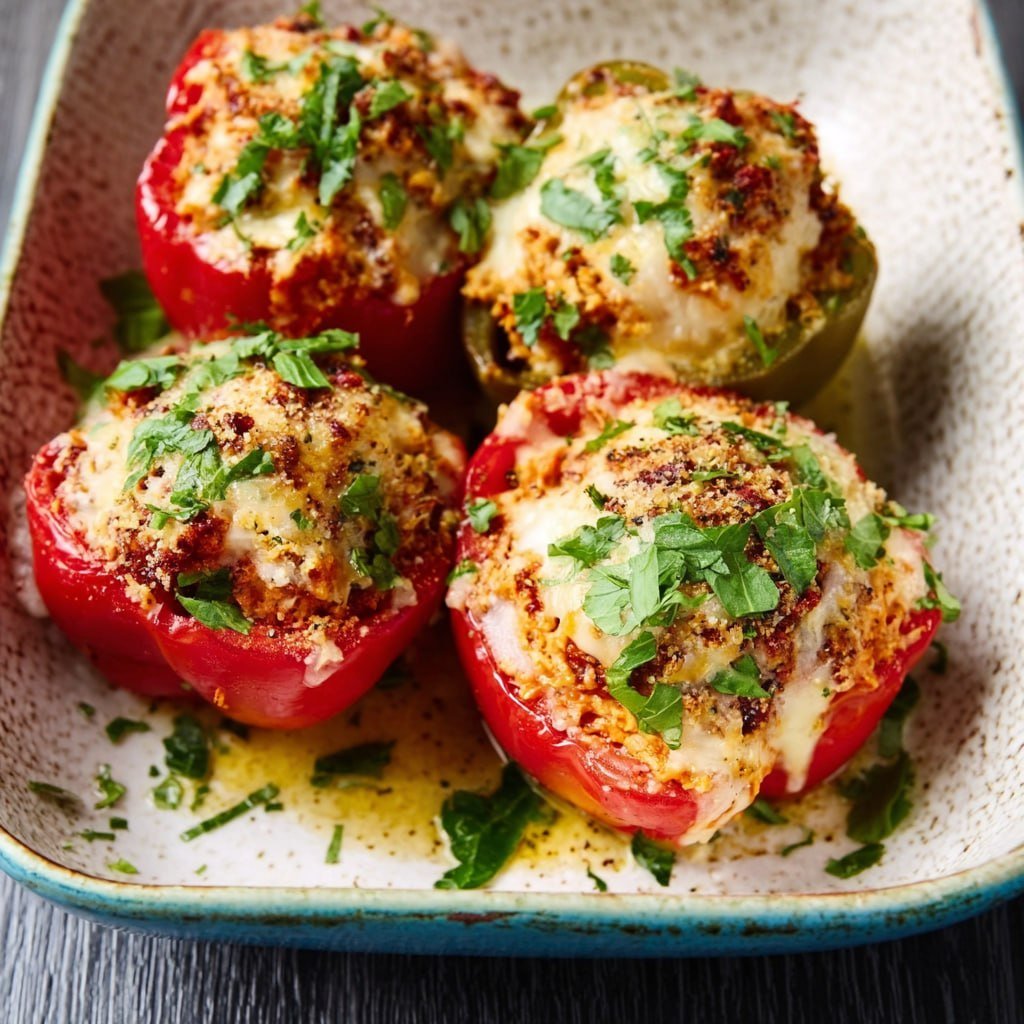 chicken parmesan stuffed peppers