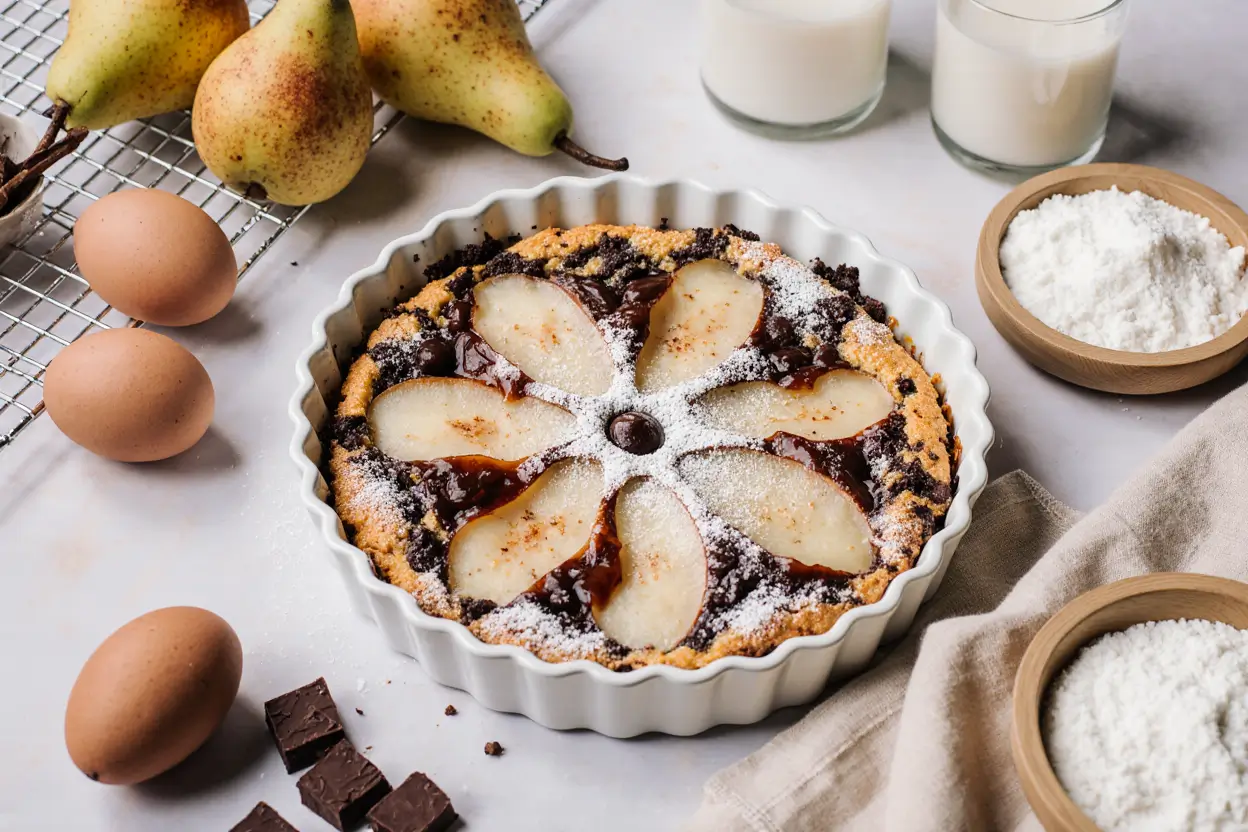 Chocolate and Pear Clafoutis (Cozy French Dessert, 50 Minutes)