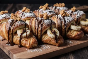 chunky monkey stuffed croissants