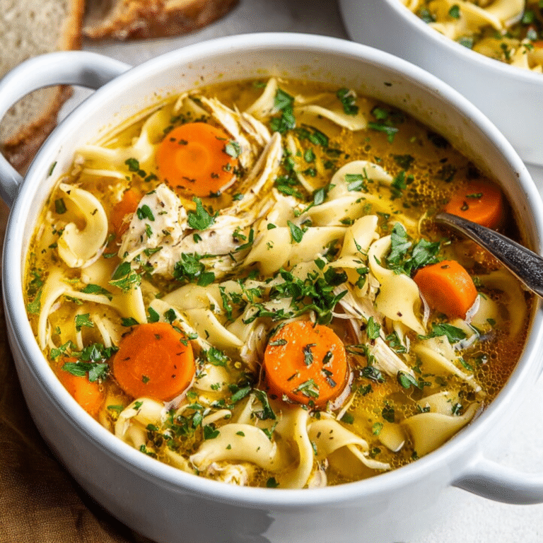 chicken noodle soup with egg noodles