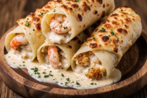 crab and shrimp queso fiesta rolls