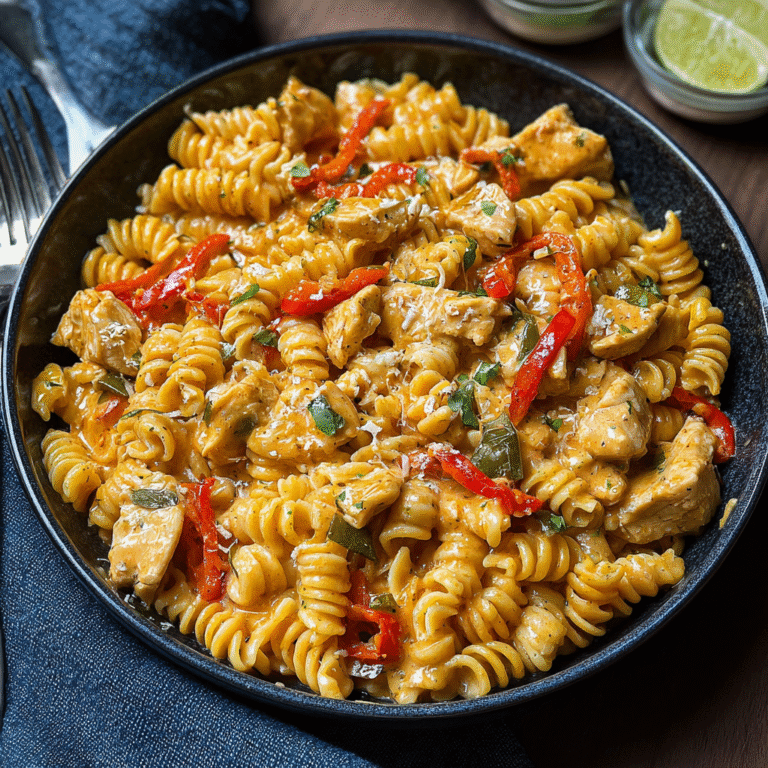 creamy chicken fajita pasta