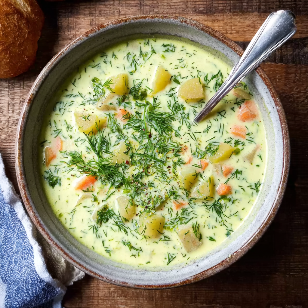 creamy polish dill soup
