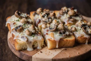 crispy cheesy mushroom toasts