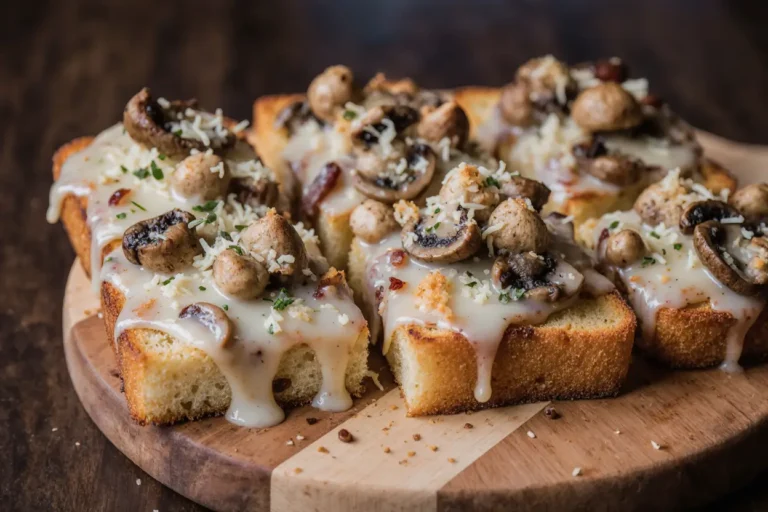 crispy cheesy mushroom toasts