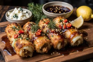 crispy fried feta rolls