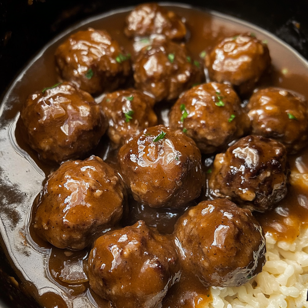 crockpot meatballs and potatoes
