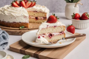 easy strawberry cream cake