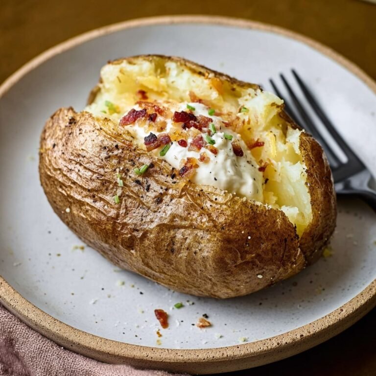 Best microwave baked potato recipe with classic butter and sour cream toppings