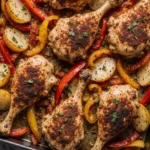 sheet pan chicken drumsticks with potatoes