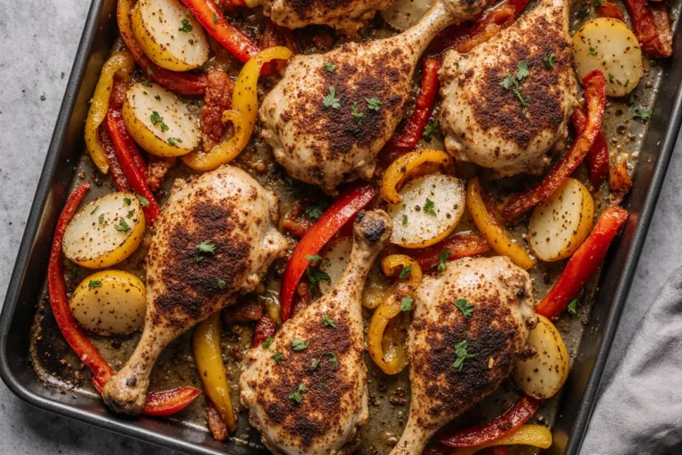 sheet pan chicken drumsticks with potatoes