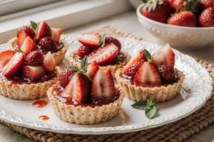 strawberry tartlets with vanilla pastry cream