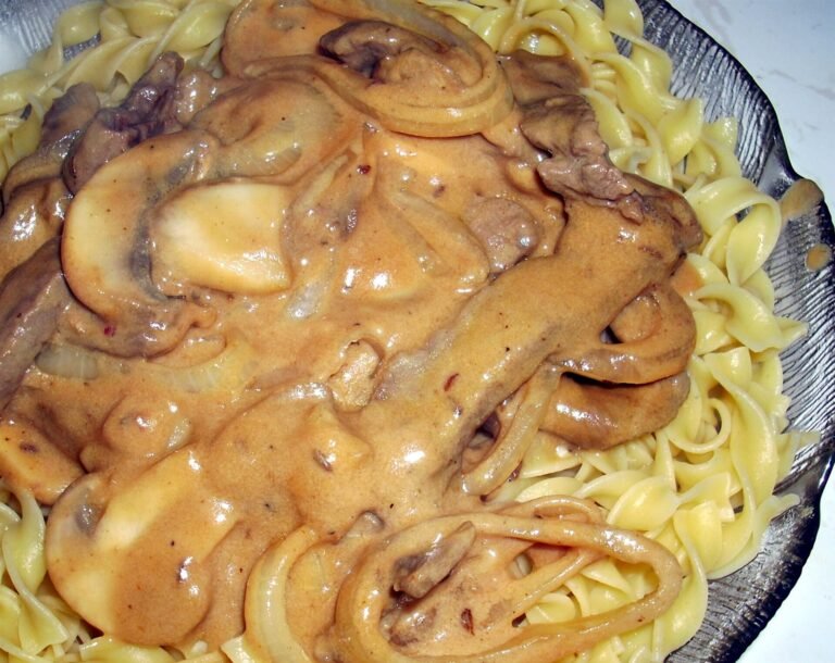 Beef Stroganoff with Buttered Noodles